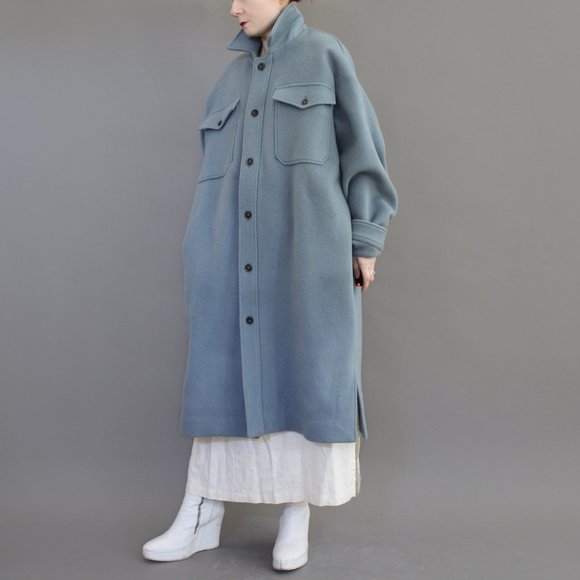 Frankie Shop blue midi shirt jacket shacket coat - Picture 2 of 8